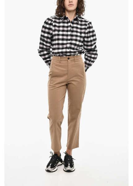 Pantaloni casual Woolrich Regular Waist Twill Chino Pants Brown Femei (BM 19377125) 2