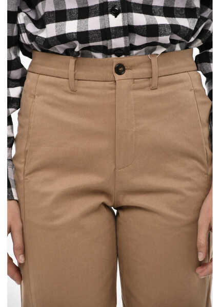 Pantaloni casual Woolrich Regular Waist Twill Chino Pants Brown Femei (BM 19377125) 4