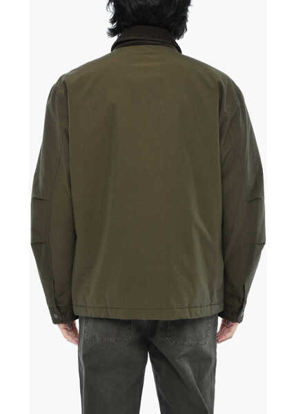 Jachete Woolrich Padded Duster Work Overshirt With Ribbed Collar Green Barbati (BM 19377134) 2
