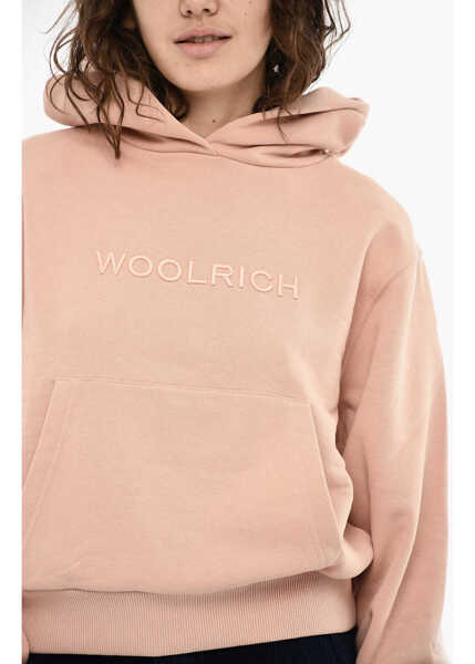 Bluze de trening Woolrich Fleeced-Cotton Hoodie With Embossed Logo Pink Femei (BM 19377140) 2