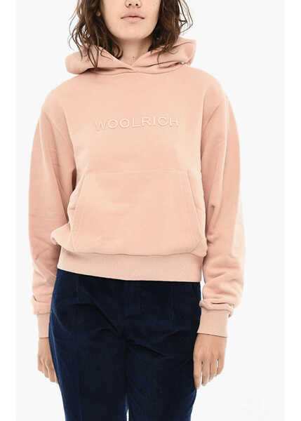 Bluze de trening Woolrich Fleeced-Cotton Hoodie With Embossed Logo Pink Femei (BM 19377140) 3