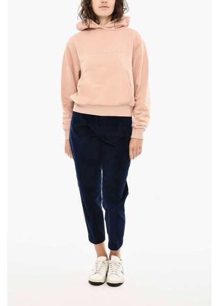 Bluze de trening Woolrich Fleeced-Cotton Hoodie With Embossed Logo Pink Femei (BM 19377140) 4