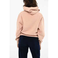 Bluze de trening Fleeced-Cotton Hoodie With Embossed Logo Femei