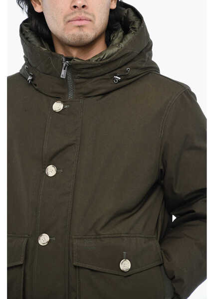 Geci de iarna Woolrich Cotton Byrd Down Jacket With Contrasting Buttons Green Barbati (BM 19377146) 3