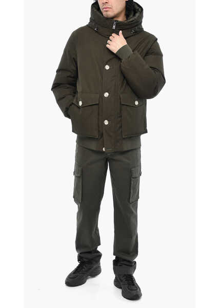 Geci de iarna Woolrich Cotton Byrd Down Jacket With Contrasting Buttons Green Barbati (BM 19377146) 4