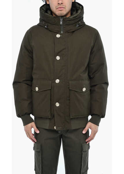 Geci de iarna Woolrich Cotton Byrd Down Jacket With Contrasting Buttons Green Barbati (BM 19377146) 1