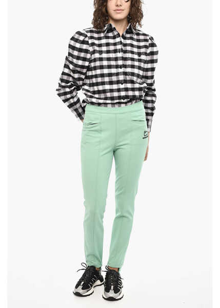 Pantaloni casual Woolrich Twill Skinny Fit Stirrup Pants Green Femei (BM 19377152) 4