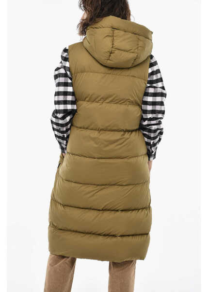 Geci de iarna Woolrich Sleeveless Ellis Maxi Down Jacket With Hood Green Femei (BM 19377158) 2