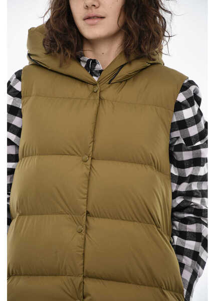 Geci de iarna Woolrich Sleeveless Ellis Maxi Down Jacket With Hood Green Femei (BM 19377158) 3