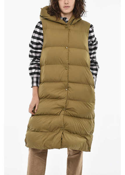 Geci de iarna Woolrich Sleeveless Ellis Maxi Down Jacket With Hood Green Femei (BM 19377158) 1