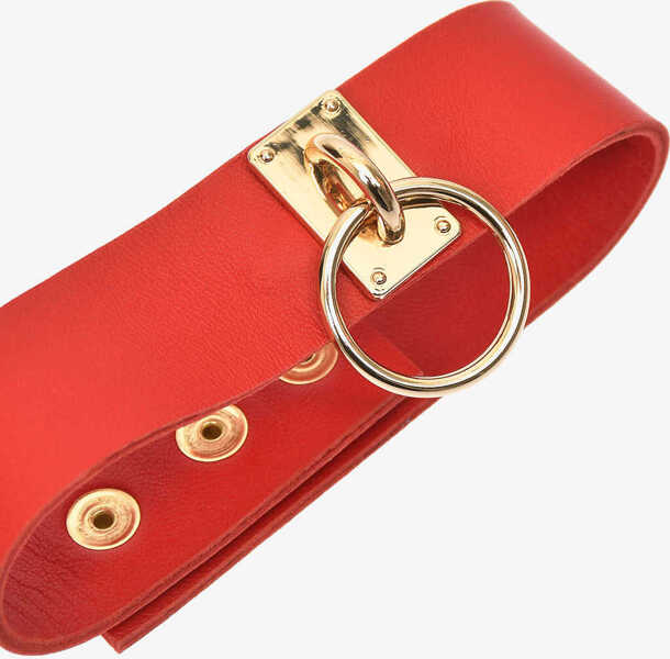 Pulovere MANOKHI Red Leather Necklace Jacob Choker Red Femei (BM 19377161) 3