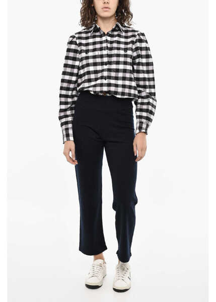 Pantaloni casual Woolrich Wool And Cashmere Palazzo Pants Blue Femei (BM 19377170) 4