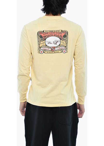 Tricouri Woolrich Aime Leon Dore Long Sleeves Crew-Neck T-Shirt With Back Pri Yellow Barbati (BM 19377173) 2