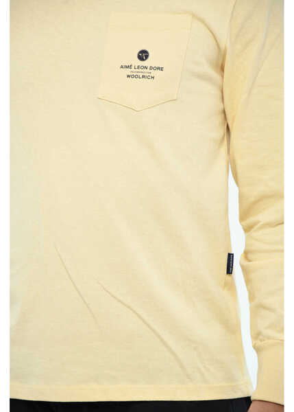 Tricouri Woolrich Aime Leon Dore Long Sleeves Crew-Neck T-Shirt With Back Pri Yellow Barbati (BM 19377173) 3