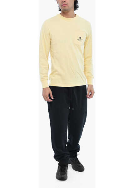 Tricouri Woolrich Aime Leon Dore Long Sleeves Crew-Neck T-Shirt With Back Pri Yellow Barbati (BM 19377173) 4