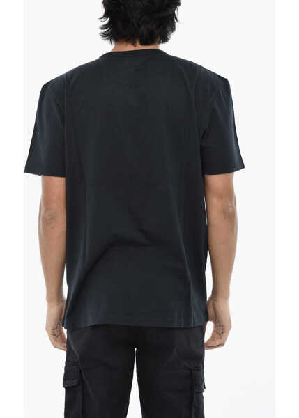 Tricouri Woolrich Cotton Sheep Crew-Neck T-Shirt With Embroidery Monogram Blue Barbati (BM 19377176) 2