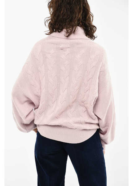 Pulovere Woolrich Cashmere Aran Motif Turtleneck Sweater Pink Femei (BM 19377206) 2