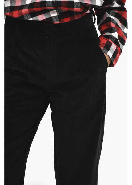 Pantaloni casual Woolrich Corduroy Single Pleat Pants Black Femei (BM 19377299) 3