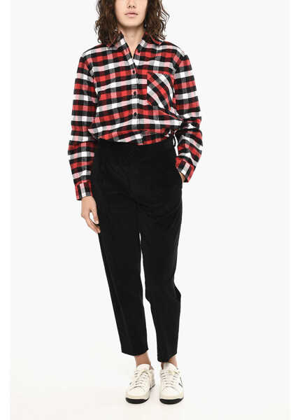 Pantaloni casual Woolrich Corduroy Single Pleat Pants Black Femei (BM 19377299) 4