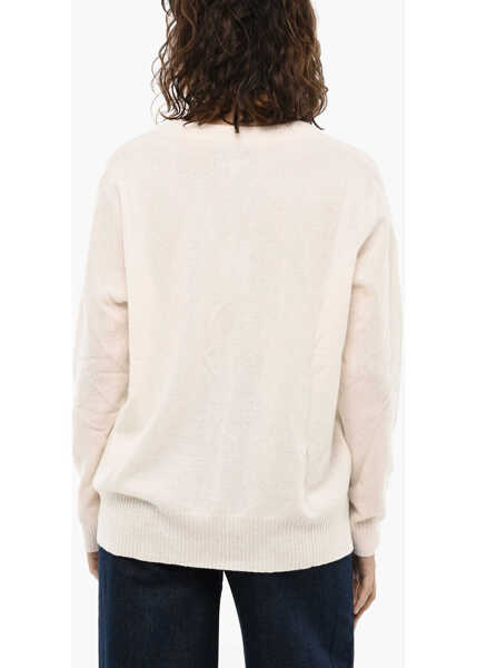 Pulovere Woolrich Wool And Cashmere V-Neck Sweater White Femei (BM 19377305) 2