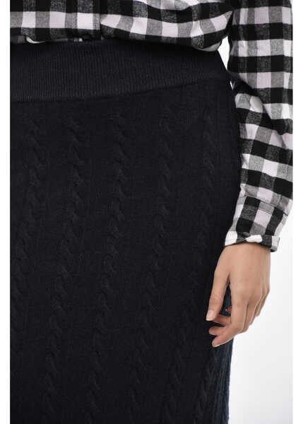 Fuste lungi Woolrich Cable Knit Longuette With Drawstring Waist Blue Femei (BM 19377311) 3