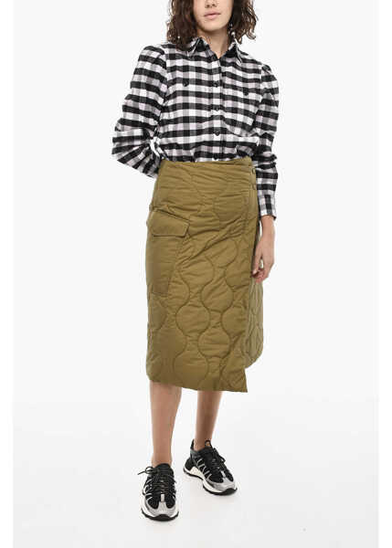 Fuste lungi Woolrich Padded And Quilted Silky Wrap Skirt Green Femei (BM 19377326) 4