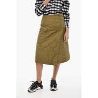 Fuste lungi Padded And Quilted Silky Wrap Skirt Femei