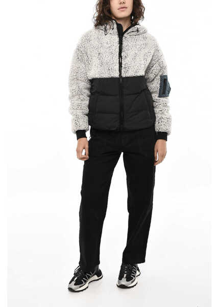 Hanorace Woolrich Fleeced Two-Tone Jacket Black & White Femei (BM 19377332) 4