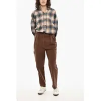 Pantaloni casual Woolrich Dama - Pantaloni casual Woolrich Cotton Twill Double Pleated Cargo Pants Brown Femei (BM 19377344) - B-mall.ro