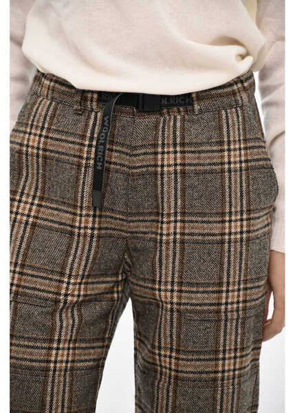 Pantaloni casual Woolrich Wool Blend Check Baker Pants With Drawstring Waist Brown Femei (BM 19377347) 3