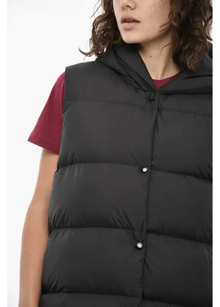 Geci de iarna Woolrich Sleeveles Solid Color Ellis Quilted Jacket Black Femei (BM 19377350) 3