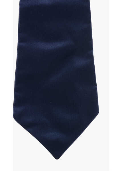 Cravate CORNELIANI Solid Color Silk Tie Blue Barbati (BM 19377356) 2