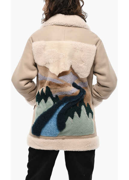 Paltoane Woolrich Leather Harmony Coat With Sherpa Details Beige Femei (BM 19377365) 2