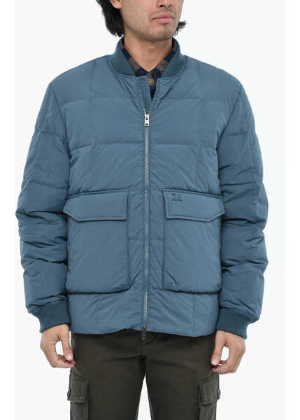 Geci de iarna Woolrich Quilted Heritage Terrain Down Jacket With Patch Pockets Blue Barbati (BM 19377371) 1