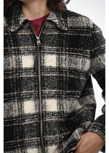 Jachete Woolrich Wool Blend Check Gentry Overshirt With Zip Black & White Femei (BM 19377374) 3