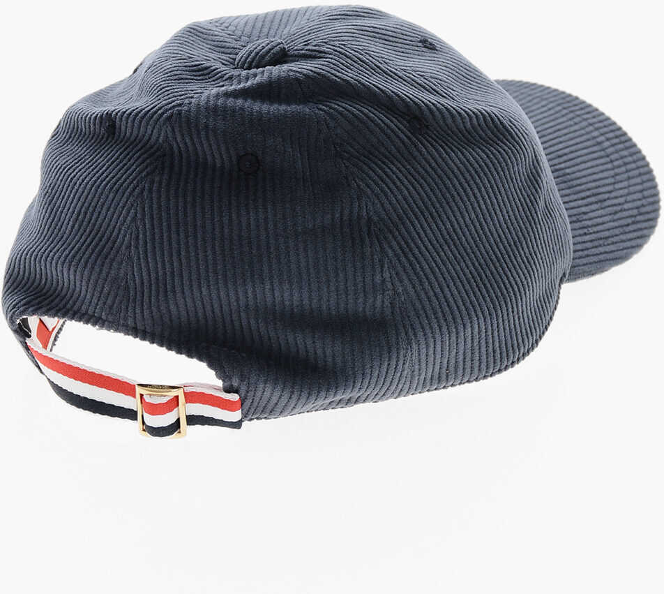 Caciuli Thom Browne Ribbed Bird And Bee Cap With Embroideries Blue Barbati (BM 19377386) 2