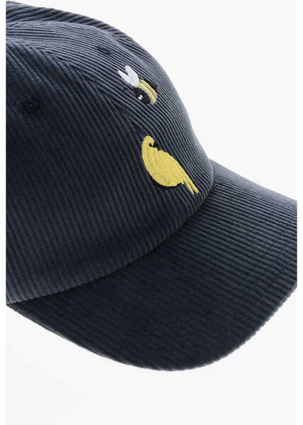 Caciuli Thom Browne Ribbed Bird And Bee Cap With Embroideries Blue Barbati (BM 19377386) 3