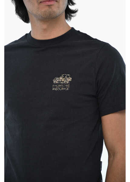 Tricouri Woolrich Aime Leon Dore Cotton Crew-Neck T-Shirt With Camouflage Log Black Barbati (BM 19377404) 3