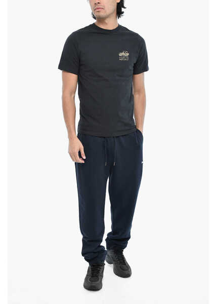 Tricouri Woolrich Aime Leon Dore Cotton Crew-Neck T-Shirt With Camouflage Log Black Barbati (BM 19377404) 4