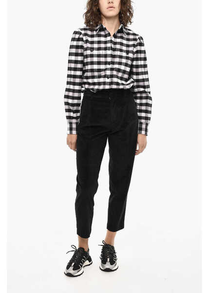 Pantaloni casual Woolrich Corduroy Single Pleat Pants Black Femei (BM 19377479) 4