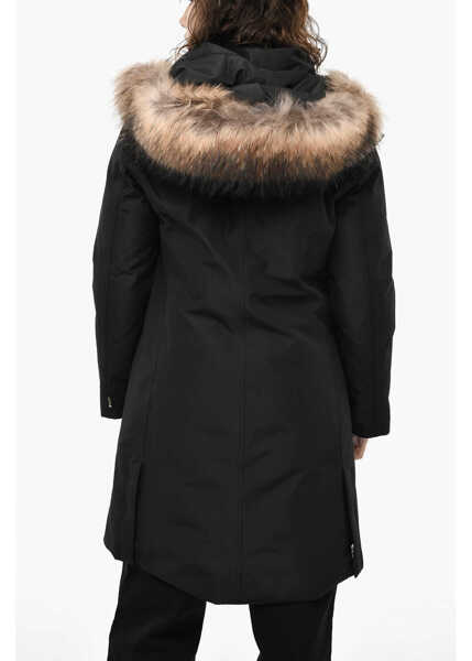 Geci de iarna Woolrich Solid Color Adirondack Down Jacket With Removable Hood Black Femei (BM 19377482) 2