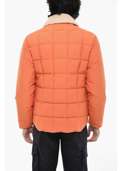 Geci de iarna Woolrich Quilted Puffer Duster Blizzard With Eco Fur Collar Orange Barbati (BM 19377485) 2