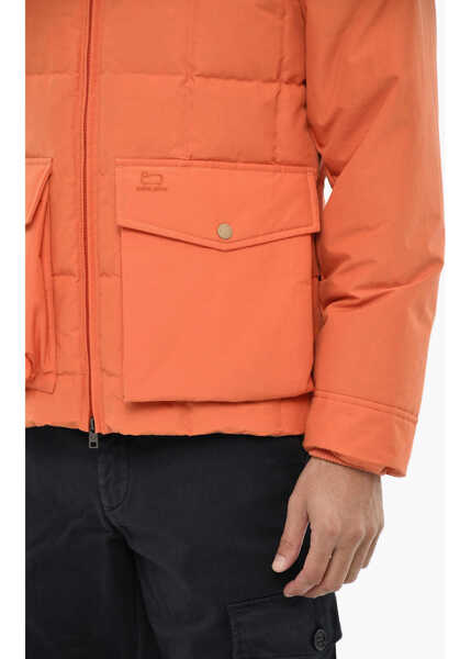 Geci de iarna Woolrich Quilted Puffer Duster Blizzard With Eco Fur Collar Orange Barbati (BM 19377485) 3