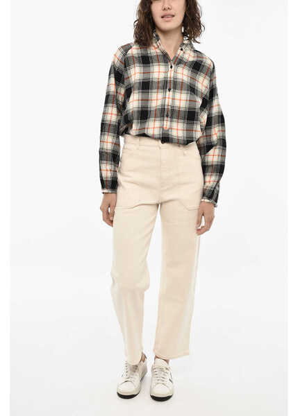 Blugi drepti Woolrich Light Wash Wide Leg Jeans White Femei (BM 19377497) 4