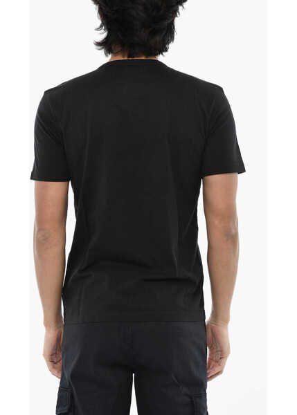 Tricouri Woolrich Cotton Sheep Crew-Neck T-Shirt With Embroidery Monogram Black Barbati (BM 19377503) 2