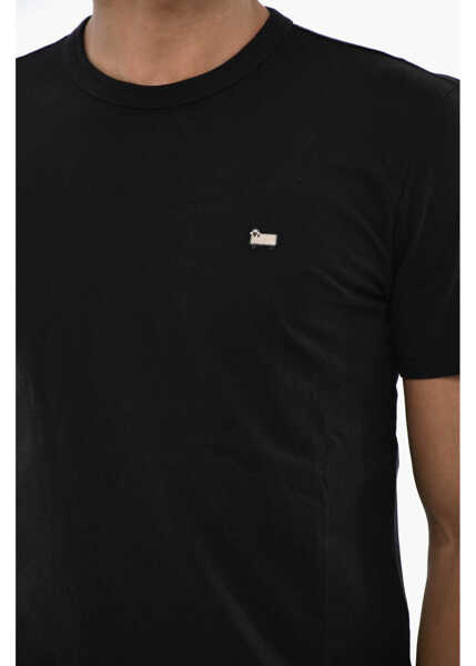 Tricouri Woolrich Cotton Sheep Crew-Neck T-Shirt With Embroidery Monogram Black Barbati (BM 19377503) 3