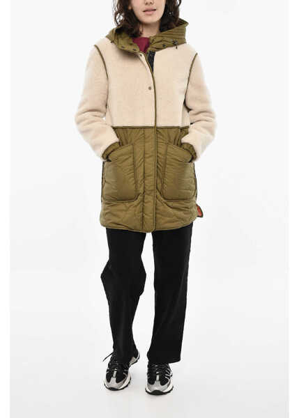 Geci Parka Woolrich Quilted Alba Padded Jacket With Fleeced Details Beige Femei (BM 19377515) 4