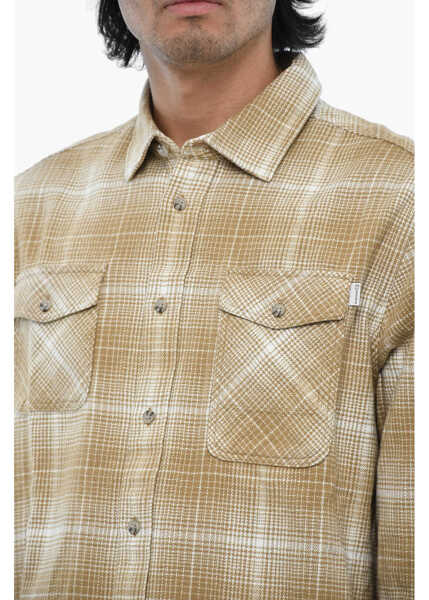 Jachete Woolrich Printed Cruiser Casual Shirt With Classic Collar Beige Barbati (BM 19377536) 3
