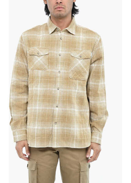 Jachete Woolrich Printed Cruiser Casual Shirt With Classic Collar Beige Barbati (BM 19377536) 1