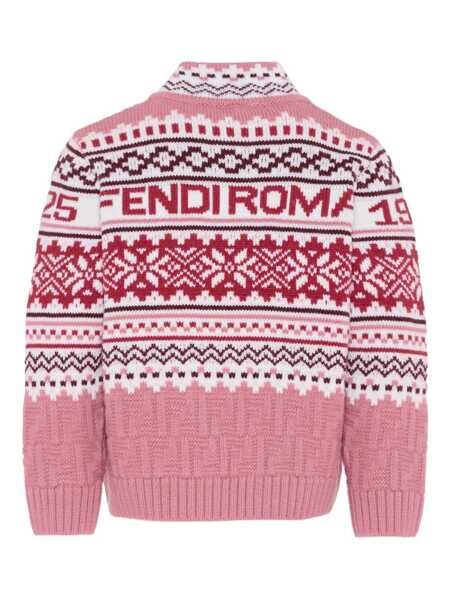 Pulovere Fendi NORWEGIAN WOOL CREWNECK SWEATER Pink Fete (BM 19377585) 2